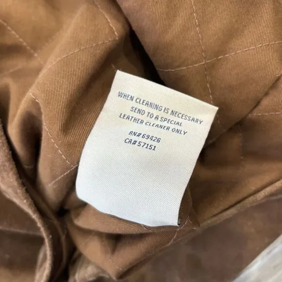 Wilsons Leather Jacket Mens Size XL Vintage USA Suede Sherpa Brown 4 Button - Picture 6 of 7